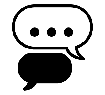 Chat Bubbles Icon in Black.